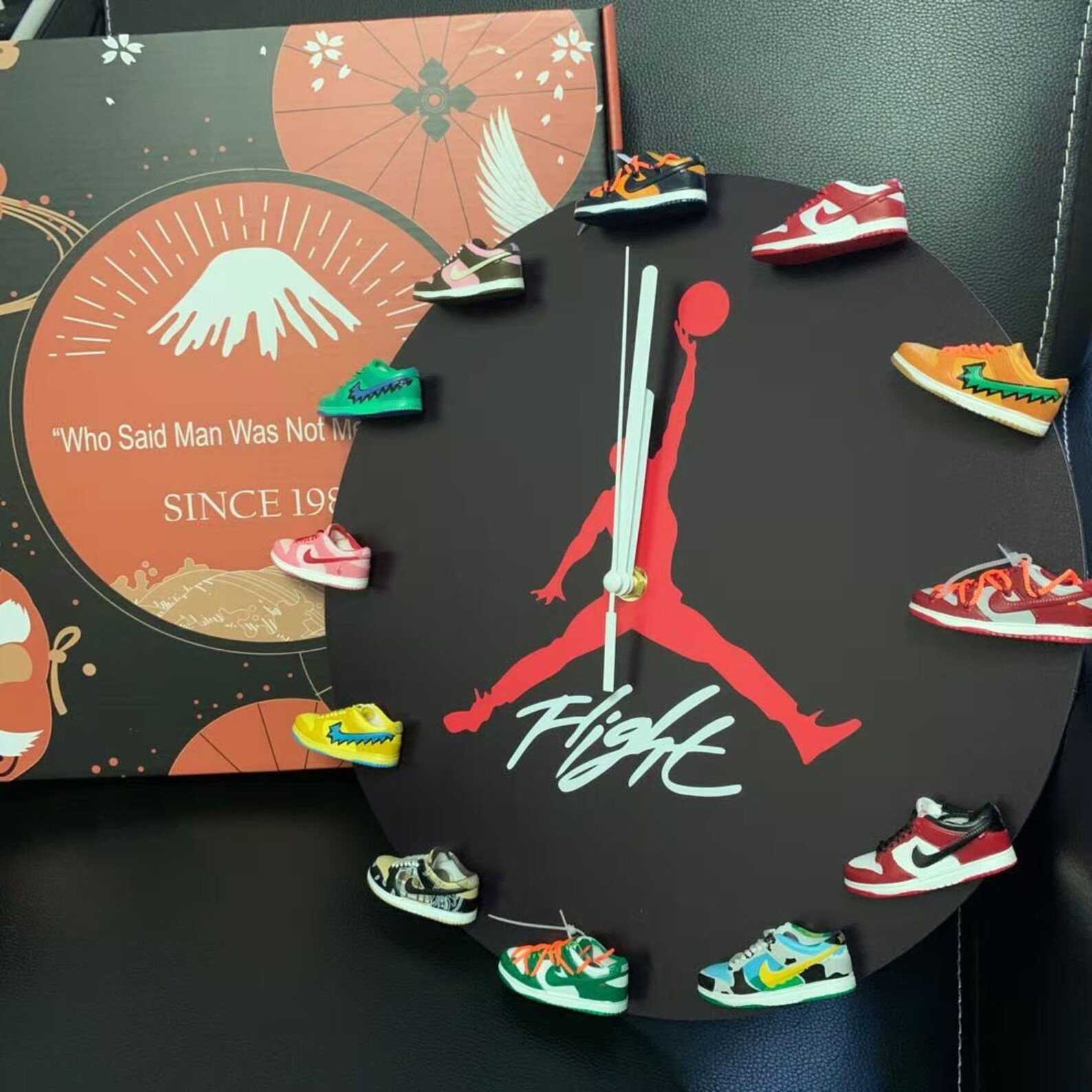 clock with mini sneakers