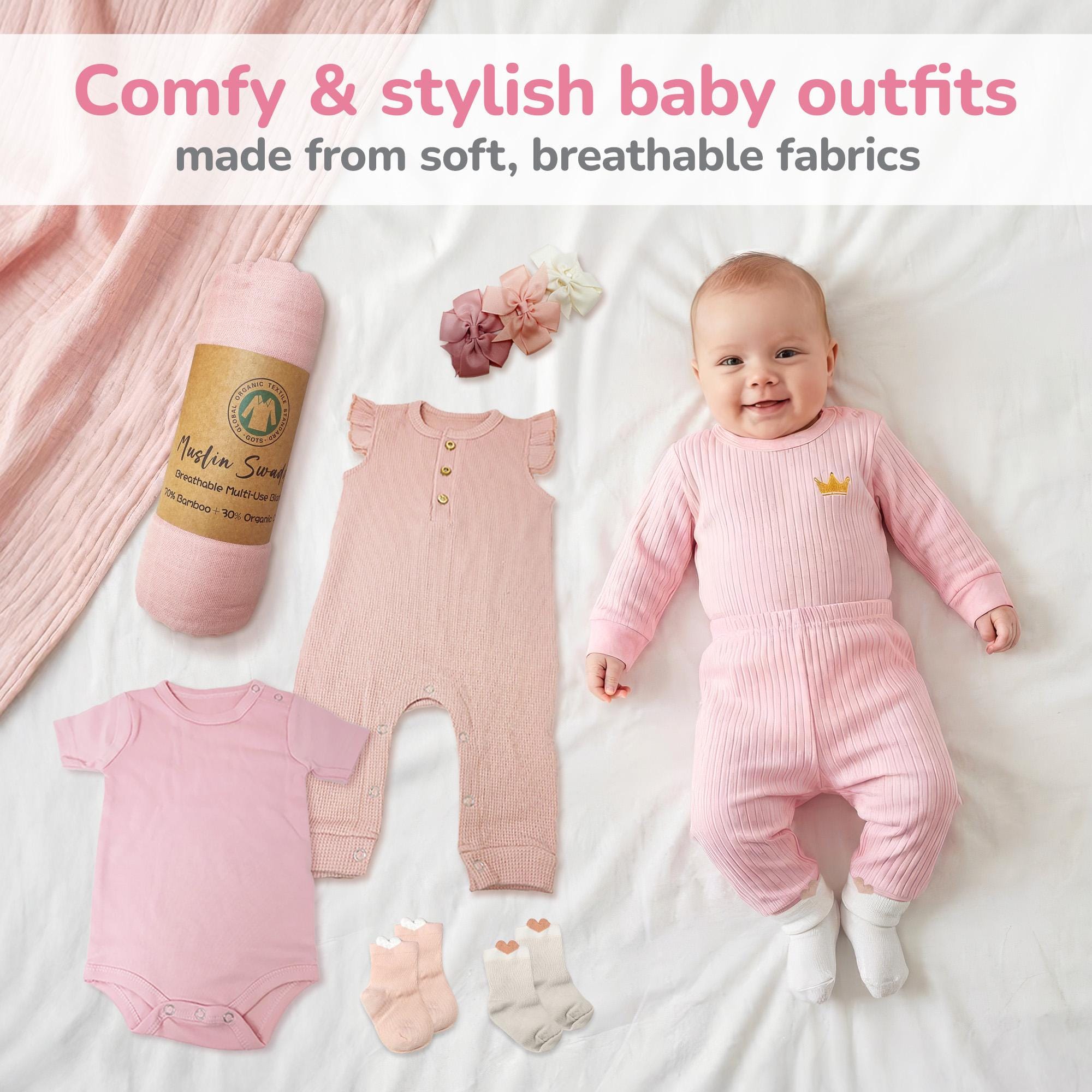 Premium New Baby Girl Gift Basket | Newborn Essentials Care Package in ...