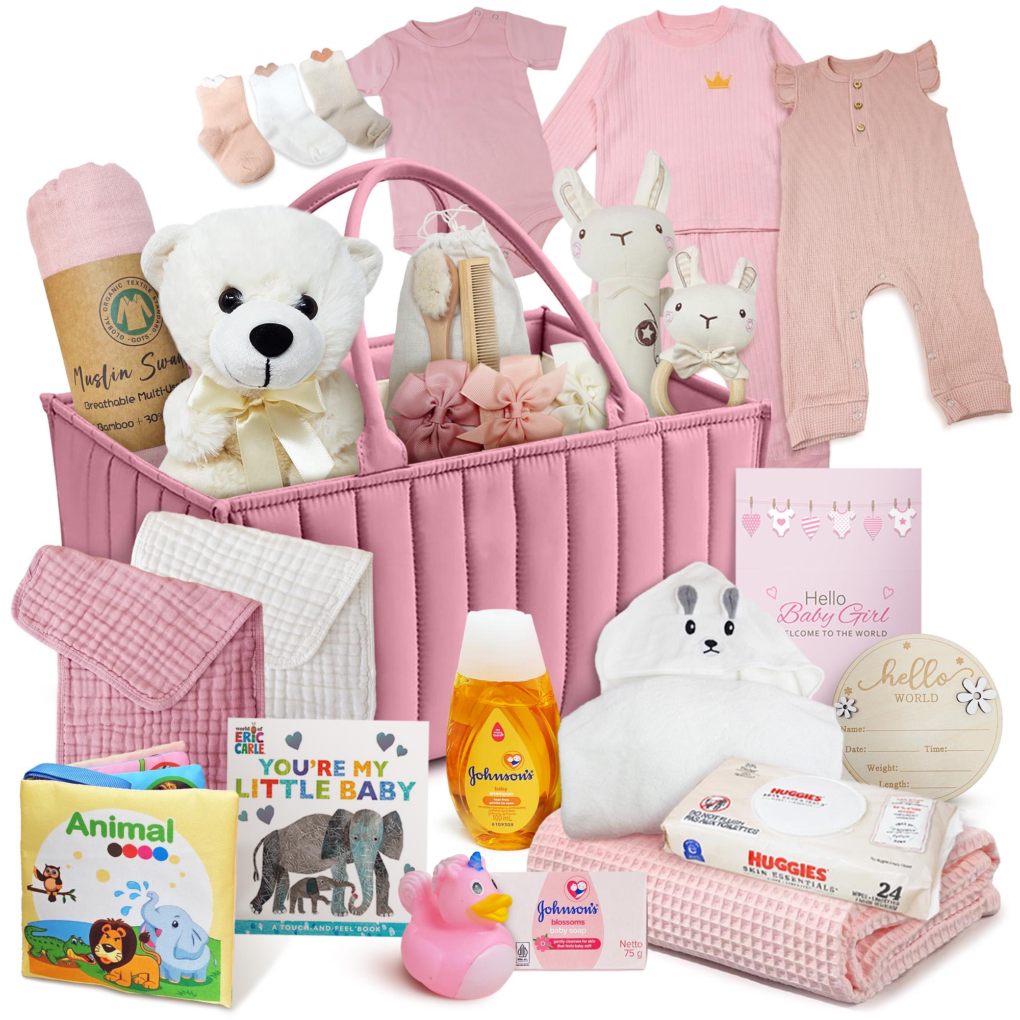Premium New Baby Girl Gift Basket | Newborn Essentials Care Package in ...