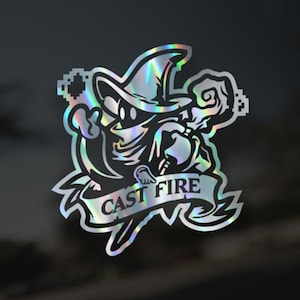 Black Mage Cast Fire Final Fantasy Decal 6" x 6.45"