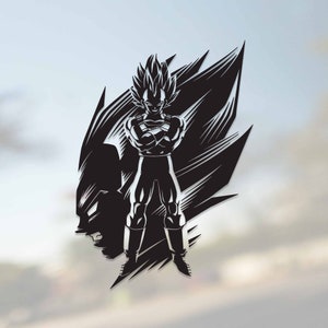 Vinyl Decal Super Saiyan Vegeta Full Art Decal 6" w x 8.39"