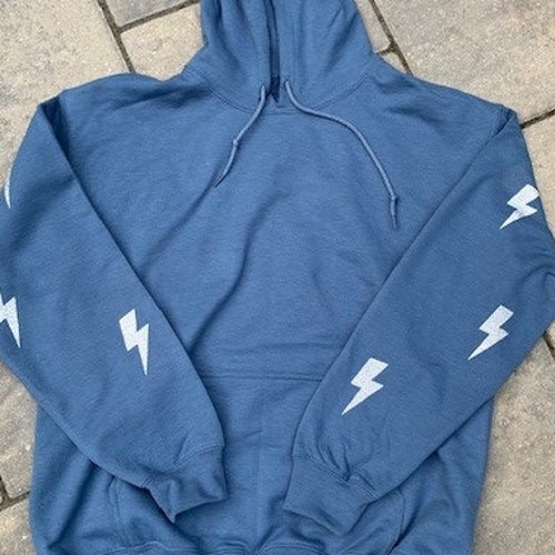 Smiley Lightning Bolt Hoodie | Etsy