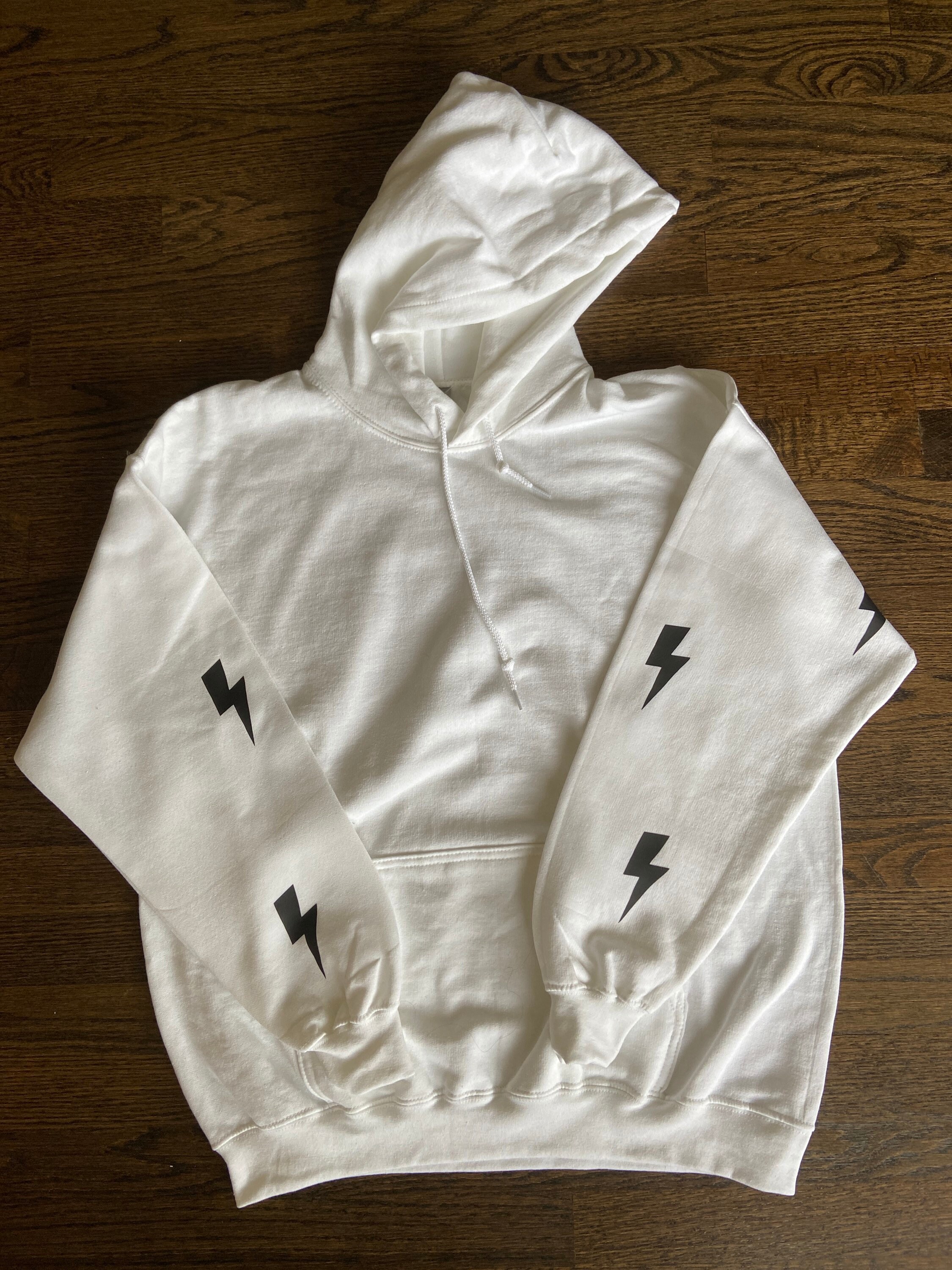 Lightning Bolt Sleeve Hoodie Etsy