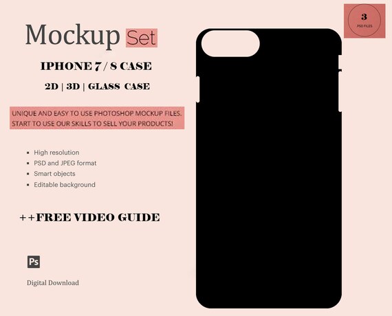 Download Iphone 7 8 Case Mock Up Sublimation Iphone Case Mock Up 2d Etsy
