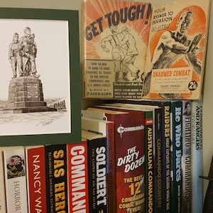 Commando Memorial Drawing Postcard (A6) Mounted