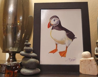 Puffin in Watercolour A6 Print