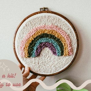 DIY punch needle kit | rainbow | craft kit | crafty gift | rug hooking | beginner