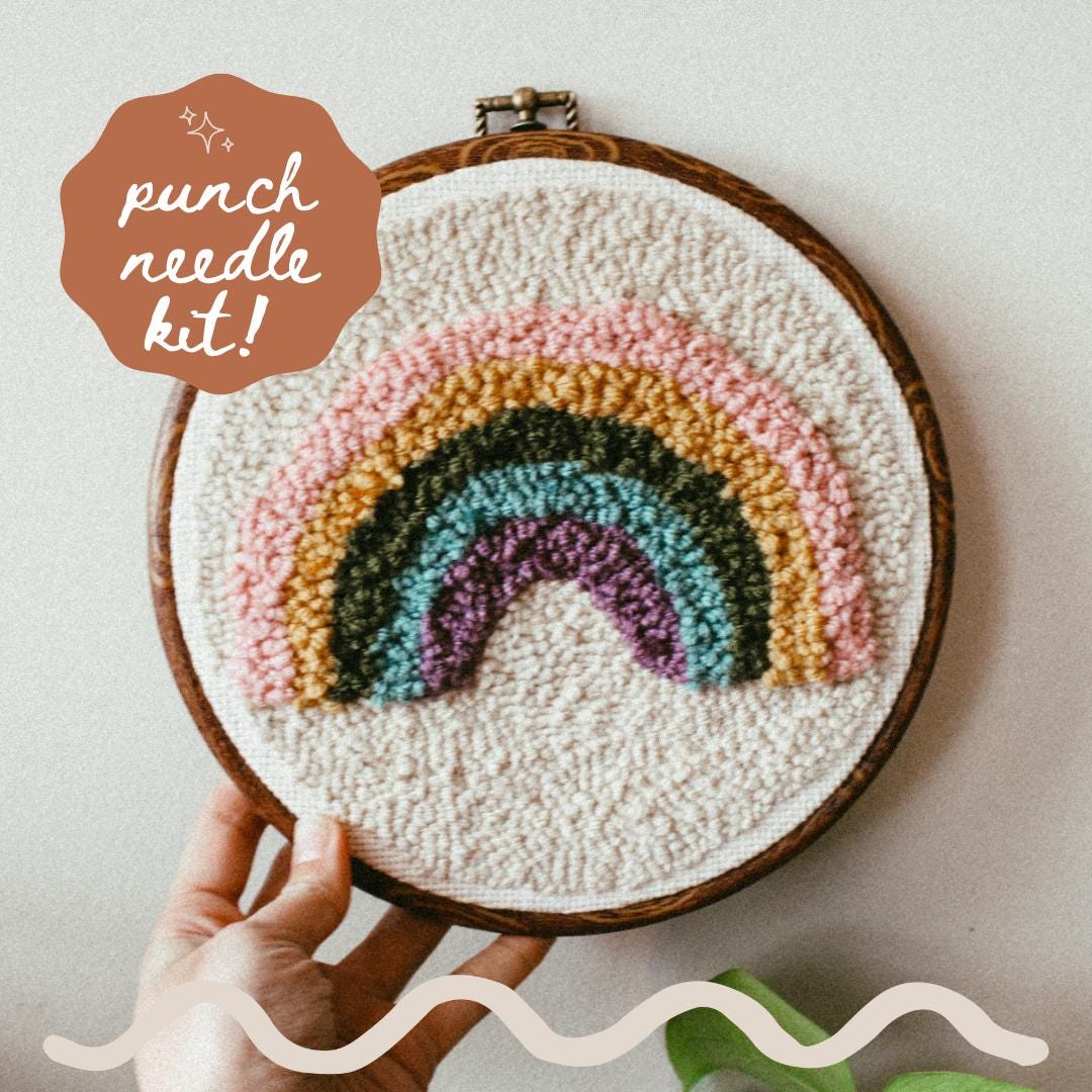 DIY Punch Needle Kit | Rainbow | Craft Kit | Crafty Gift | Rug Hooking ...
