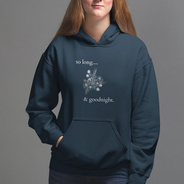 SO LONG & GOODNIGHT Hoodie, Flower Design Gen Z Emo Clothing, Alternative Clothing, Nu Goth Style, Punk Rock Hoodie