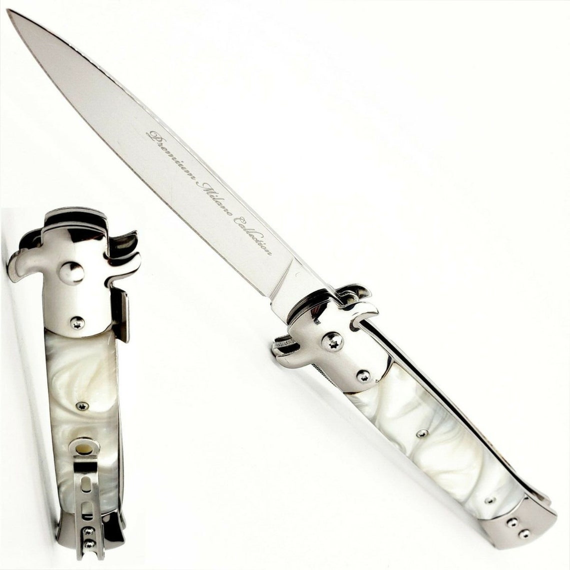 9 Italian Milano Folding Pocket Knife Spring Assisted Etsy