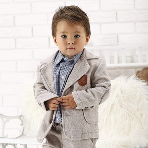 Suit for Boys Fall and Winter Ring Bearer Outfit 3pcs Page Boy Outfit for Wedding Photo Session Toddler Suit for Special Occasions