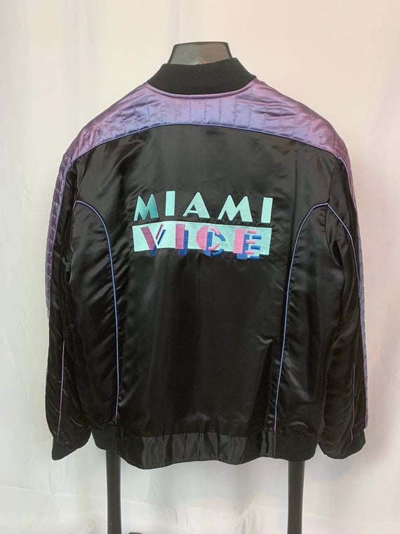Miami Vice Satin Embroidered Bomber Jacket - XL