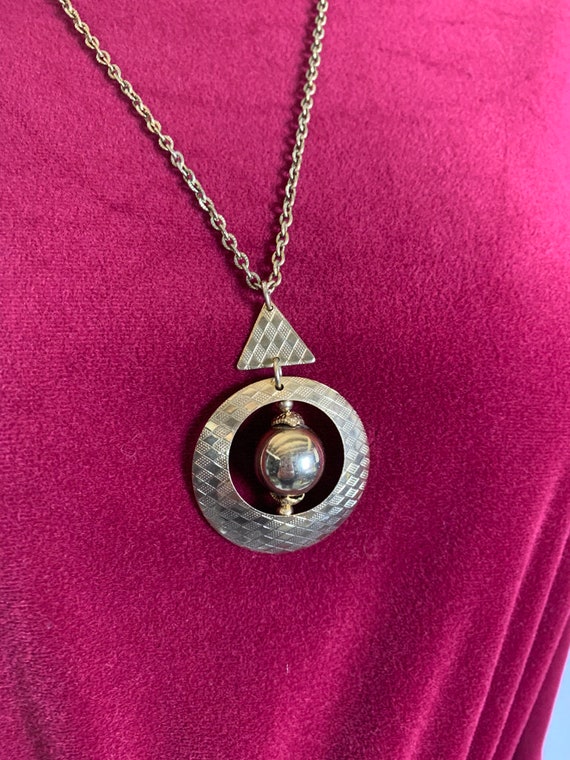 Gold Harlequin Pendant Necklace - image 1