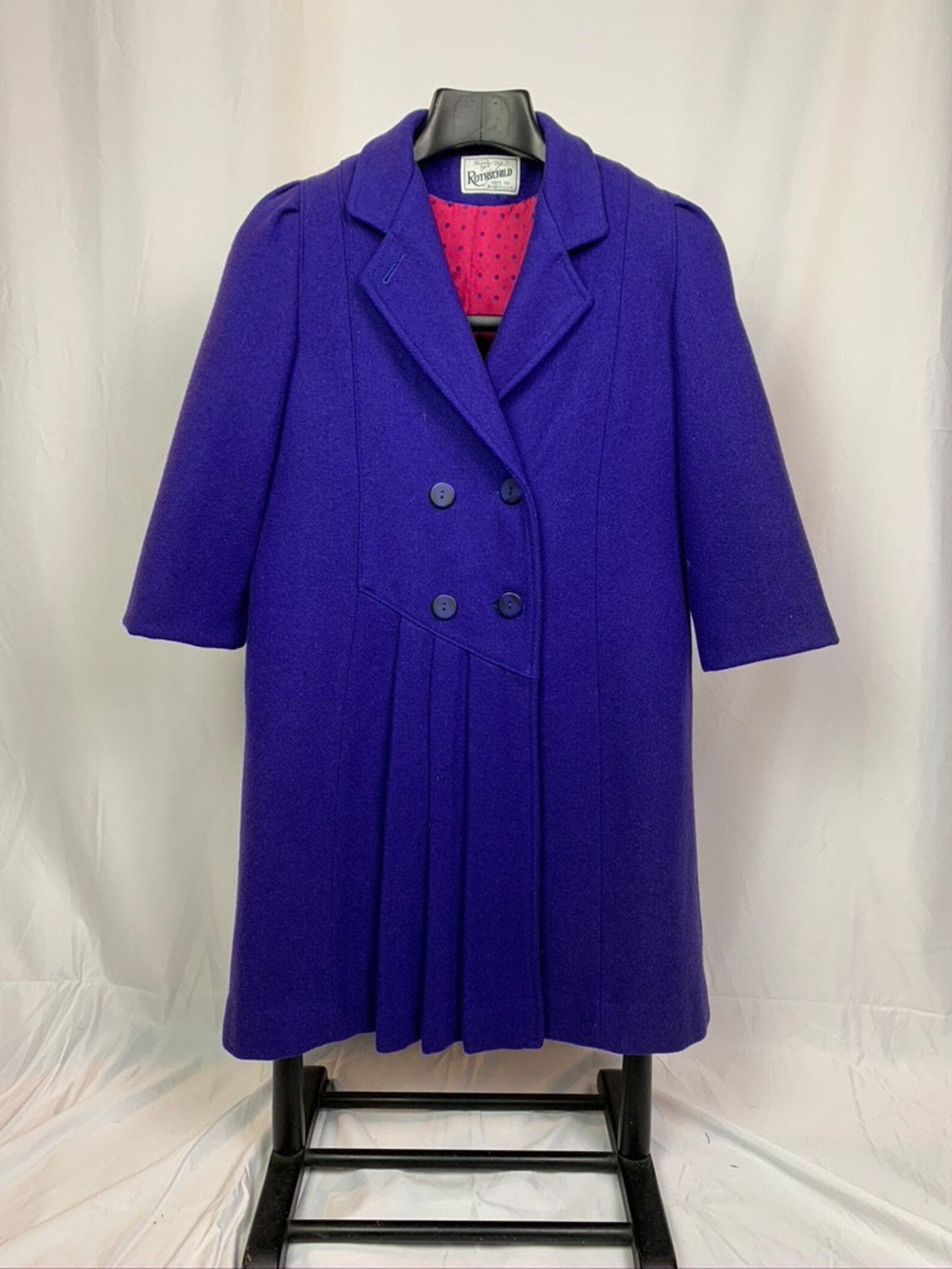 Rothschild Wool Winter Coat With Pleat Details Size Petite Small - Etsy