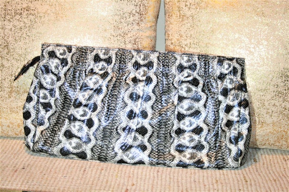 XOXO Faux Snakeskin Clutch Bag - image 1