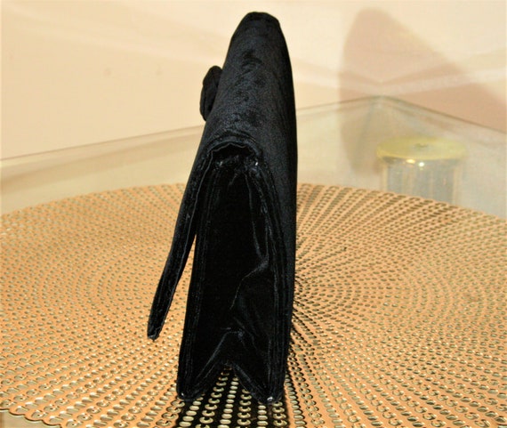 Vintage Black Velvet Clutch by Lennox - image 2