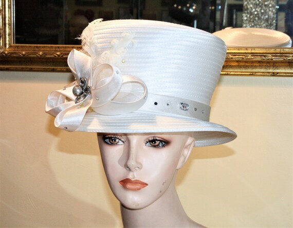Vintage White Church Hat by Mr. Hi's 