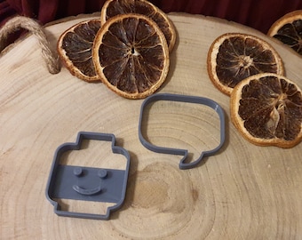 Lustige Keksausstecher im Block-Stil mit Sprechblase aus PLA