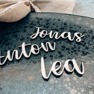 Platzkarten personalisiert für Hochzeit Geburtstag Taufe, Tischkarten aus Holz, Tischdeko und Gastgeschenk mit Name der Gäste Namenskarten