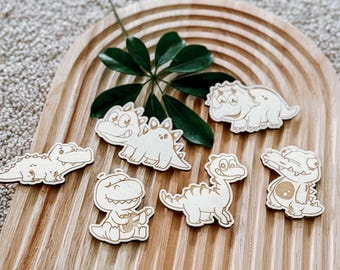 Dino children's birthday theme party, sustainable wooden confetti, children's decoration, birthday table, dinosaur scatter decoration, dino party, T-Rex