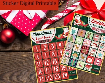 Printable Countdown to Christmas - Christmas Advent Calendar -days till Christmas countdown - instant download