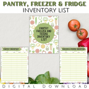 Pantry Gefrierschrank & Kühlschrank Inventarliste | Kücheninventar | Vorratskammer | Gefrierschrank Kühlschrank Inventar | Küchenzubehör Sofort Download