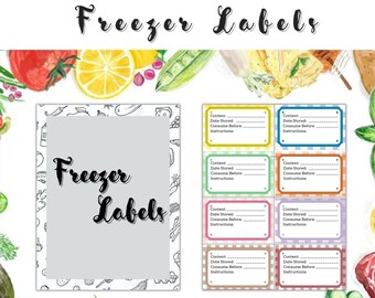 Printable Freezer Labels Food Storage Organization - Etsy