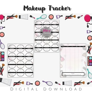Makeup Tracker Printable | Makeup Organizer | Makeup Inventory List | Makeup Labels | Cosmetics Tracker | Cosmetics | Instant Download
