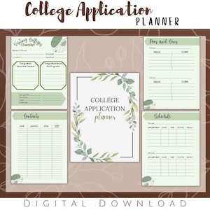 College Application Planner Printable | College Application Organizer | School Application Planner | US Letter Size | Instant Download