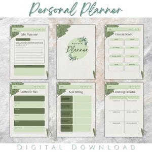 Personal Planner Printable | Life Planner | Life Goal Planner | Vision Board | Goal Setting | Limiting Beliefs | A4 Size | Instant Download