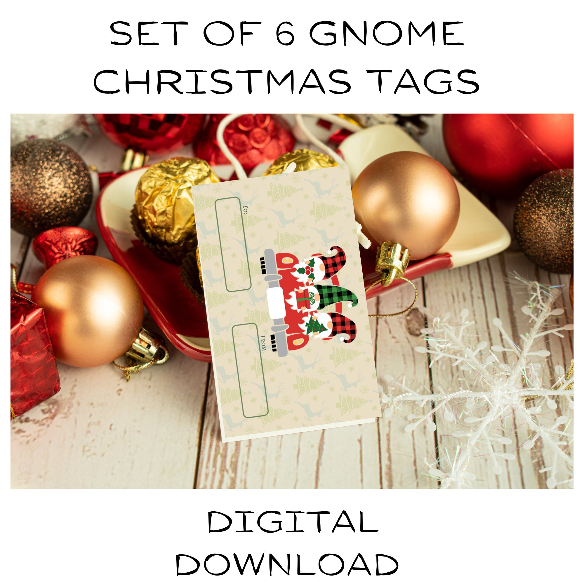 Christmas Gnomes Tag Holiday Gnomes Gift Tag Christmas Tag | Etsy