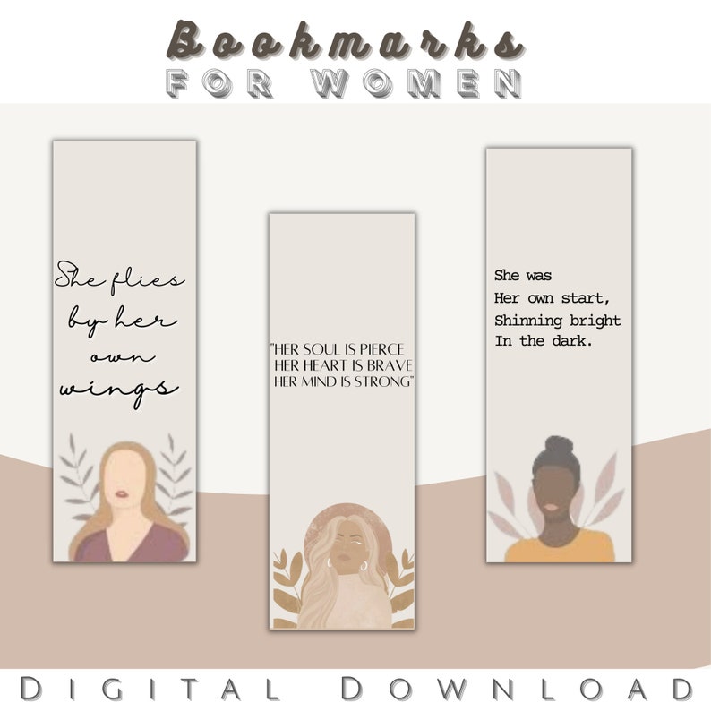 Bookmark Printable | Minimalist Bookmarks Printable Bookmarks | Set of ...