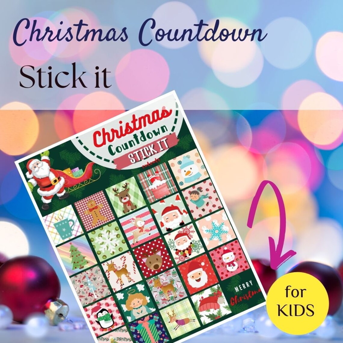 Printable Countdown to Christmas Christmas Advent Calendar days Till