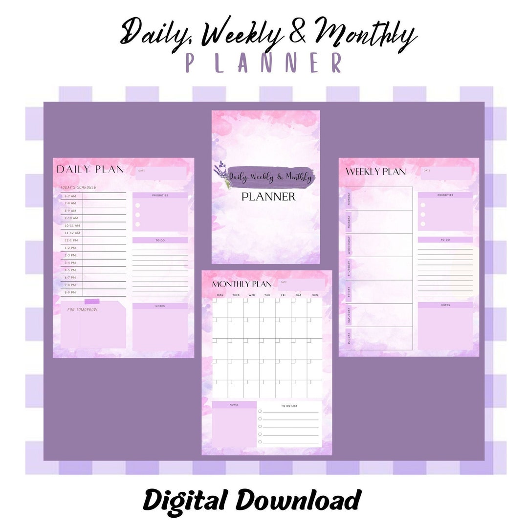 Printable Daily, Weekly, Monthly Planner Inserts (digital Download) - Etsy