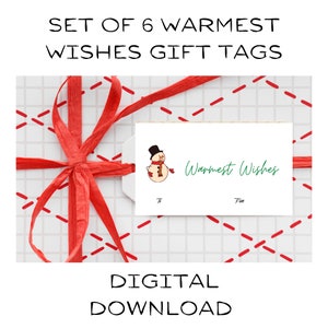 Herzliche Wünsche druckbare Weihnachtsgeschenkanhänger / Einfache Weihnachtsanhänger zum Drucken und Verwenden