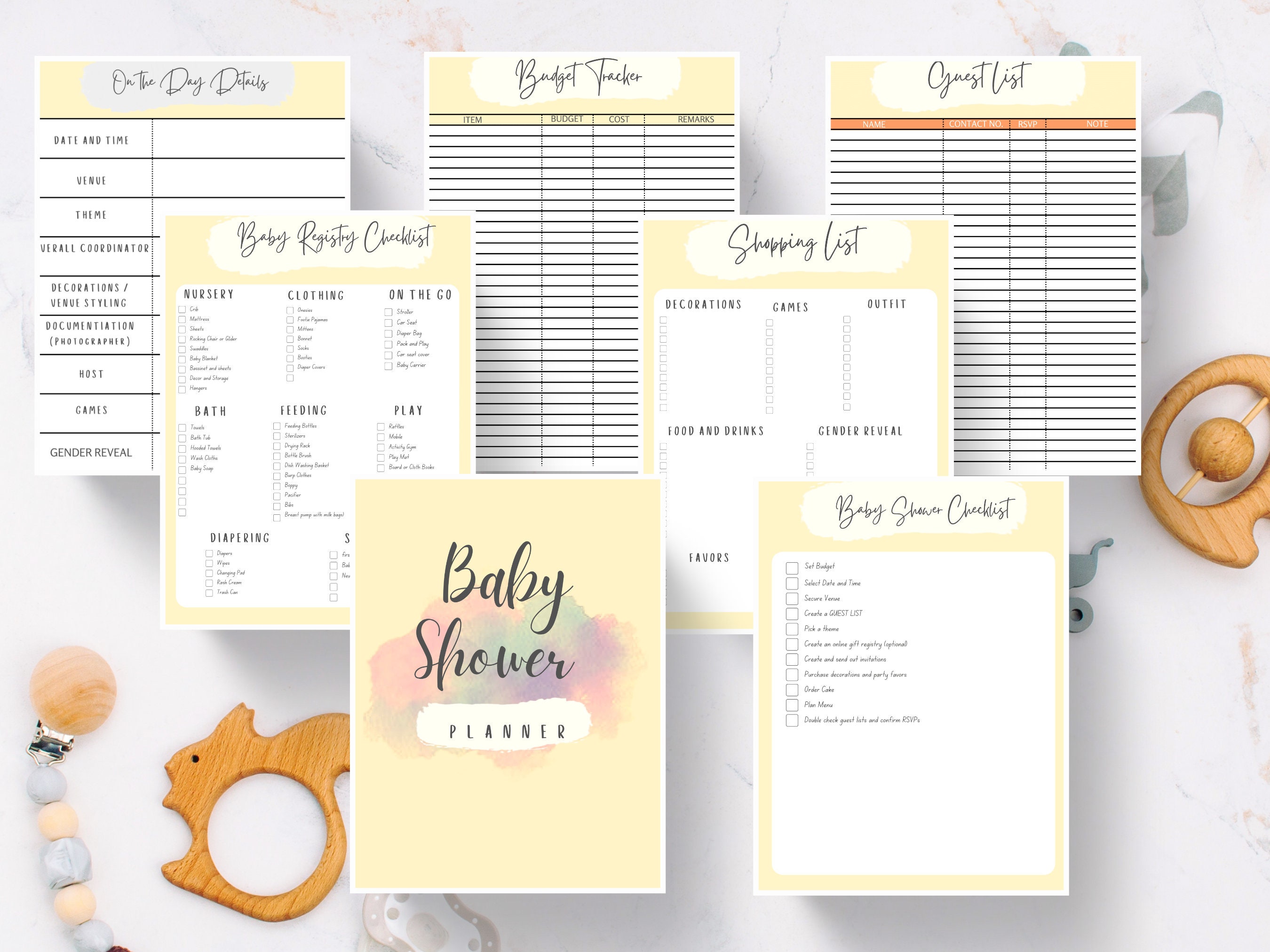 Baby Shower Planner Printable Baby Shower Complete Checklist Baby