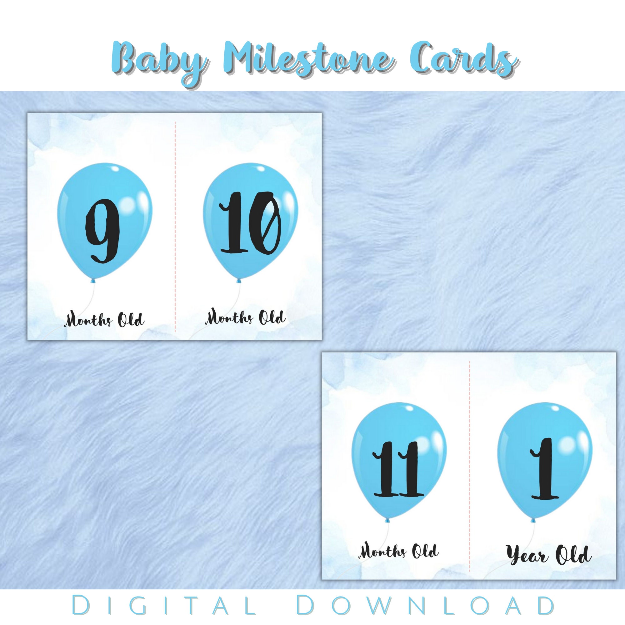 Baby Monthly Milestone Cards Printable | Monthly Milestone Cards | Baby ...