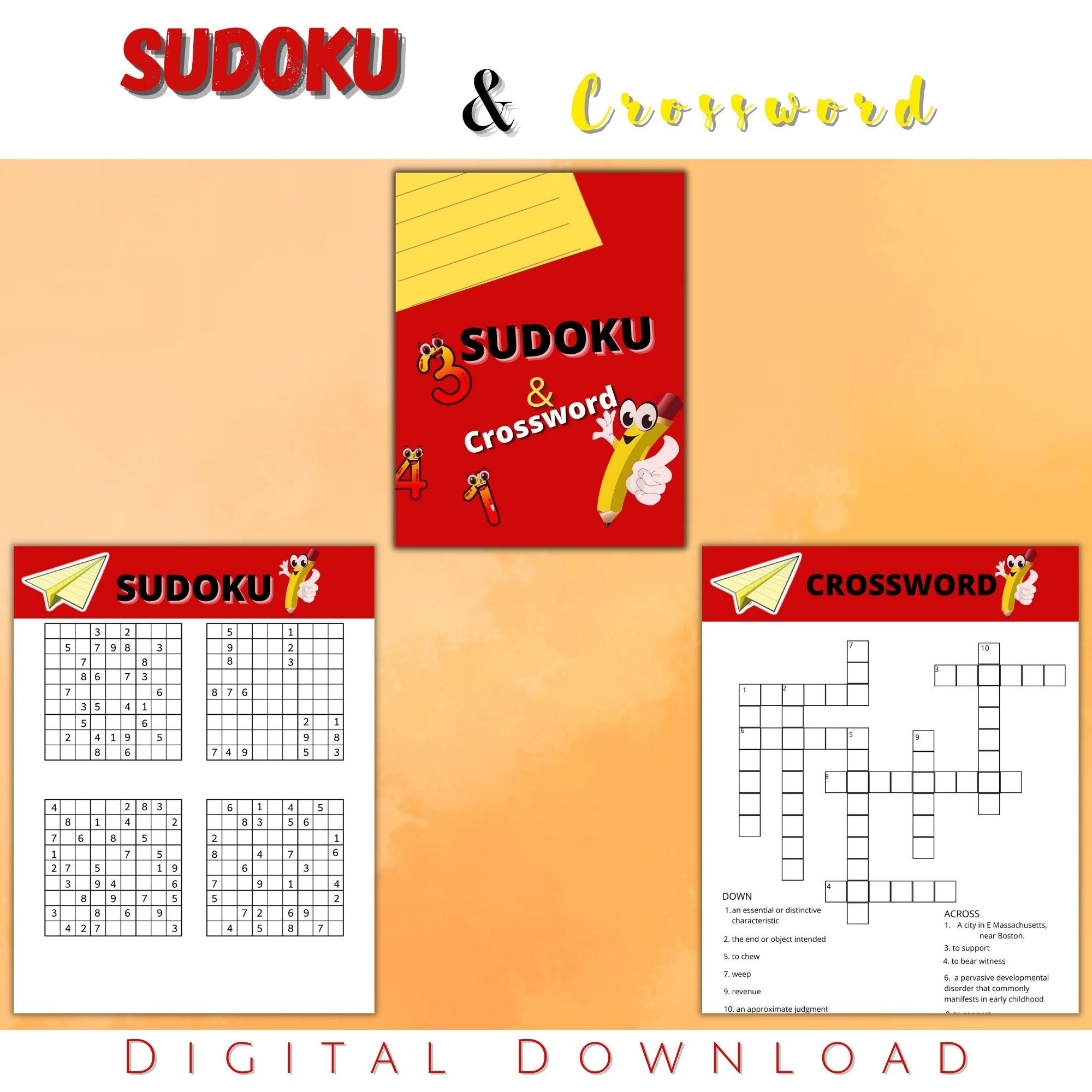 Sudoku and Crossword Game Printable | Sudoku &amp; Crossword Puzzle for ...