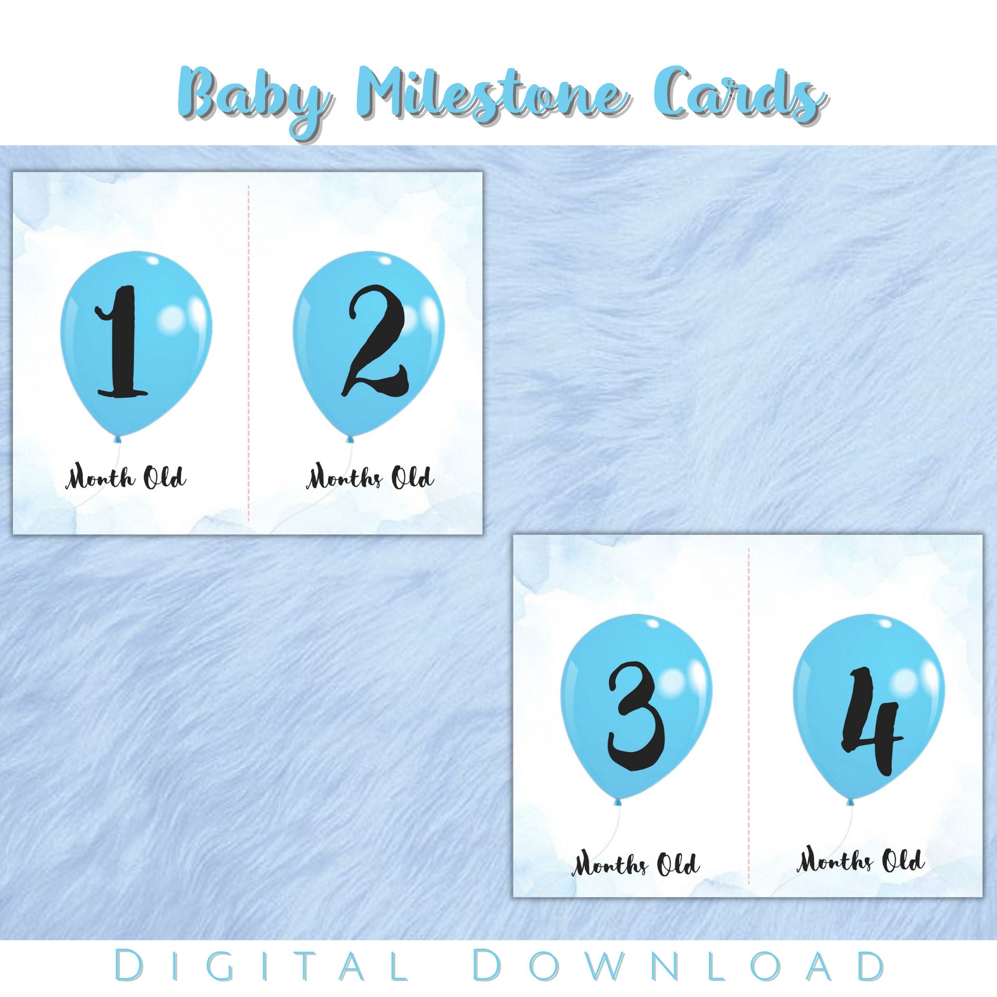 Baby Monthly Milestone Cards Printable Monthly Milestone Cards Baby Boy ...