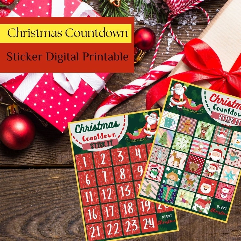 Printable Countdown to Christmas Christmas Advent Calendar days Till 
