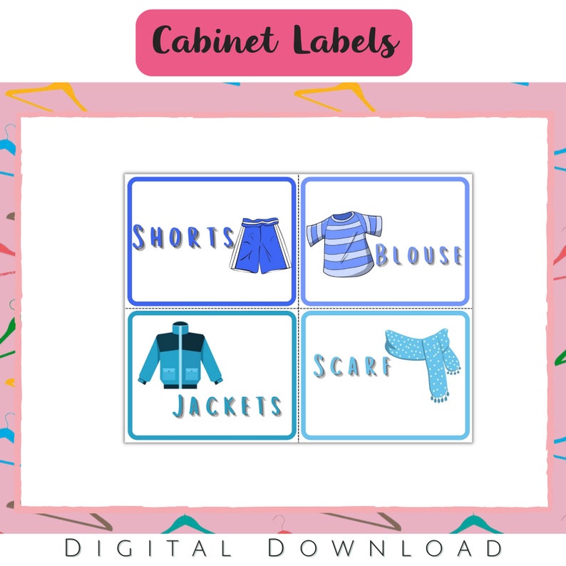 Kids Labels Printable Kids Drawer Labels Kids Etsy