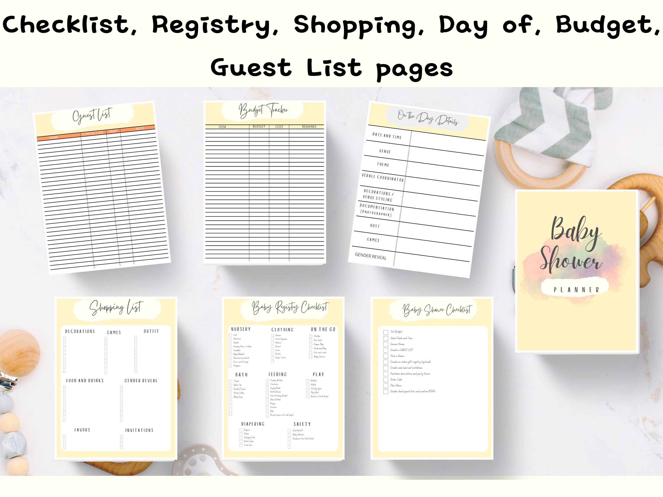 Baby Shower Planner Printable Baby Shower Complete Checklist Baby