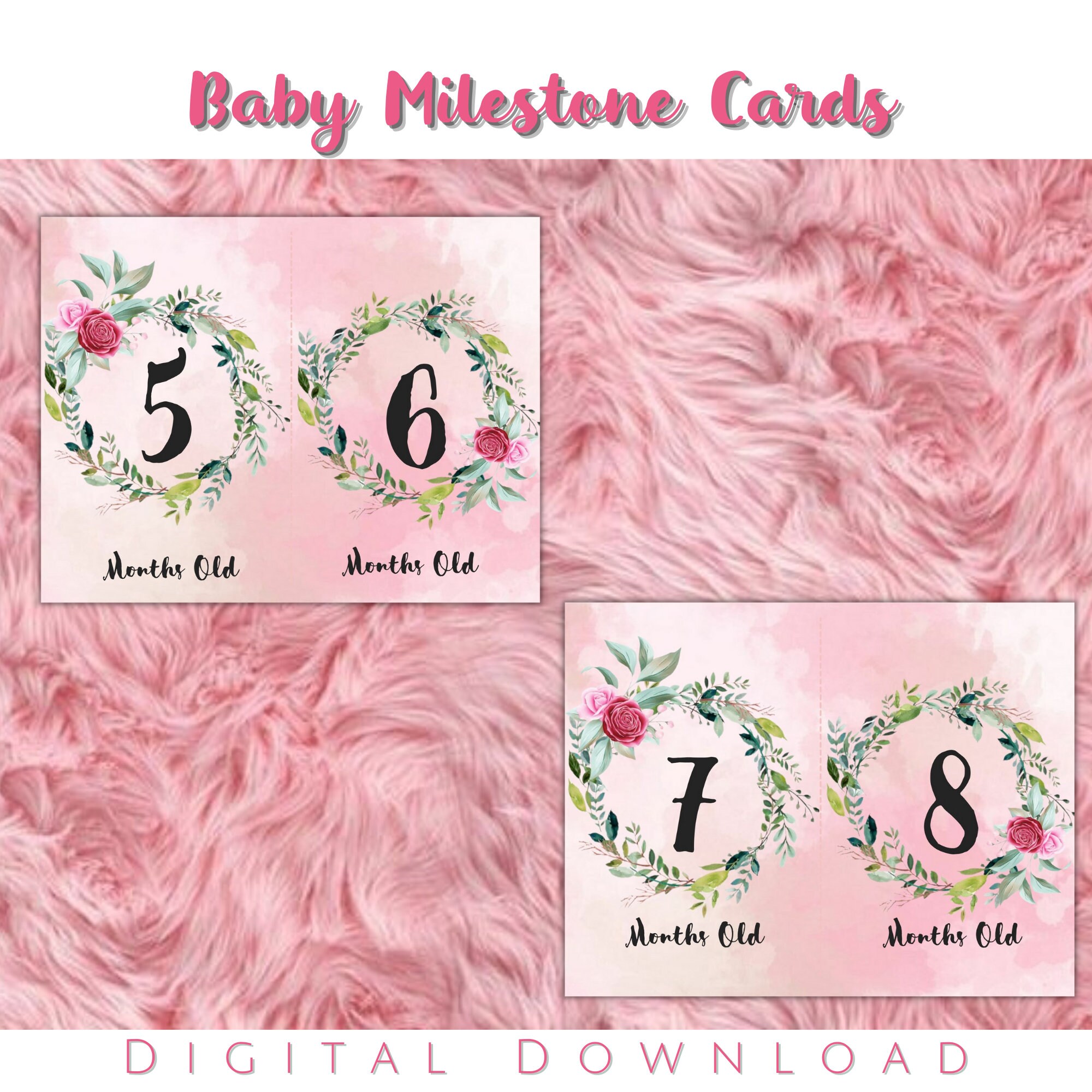 Baby Monthly Milestone Cards Printable Monthly Milestone Etsy