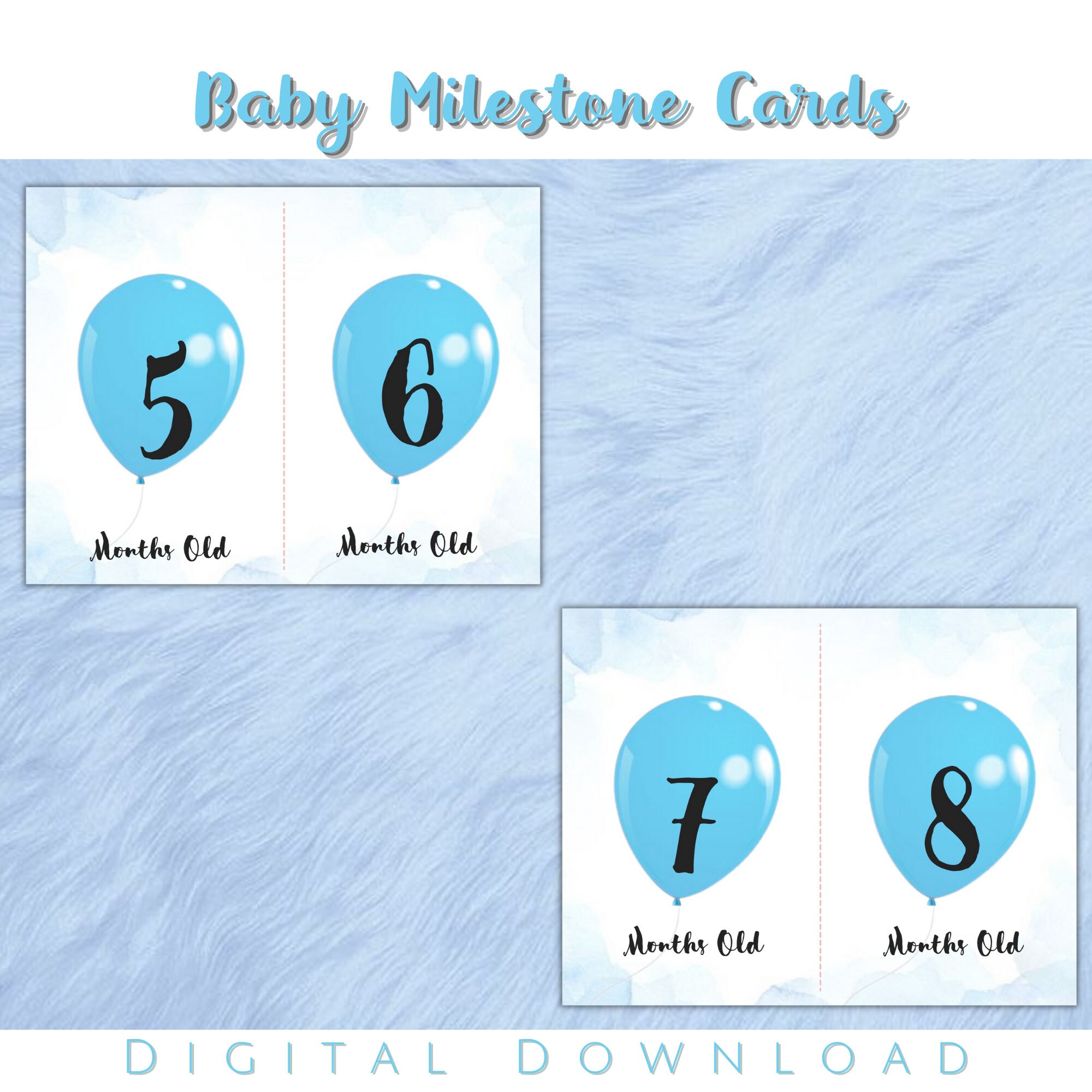 Baby Monthly Milestone Cards Printable Monthly Milestone Cards Baby Boy ...