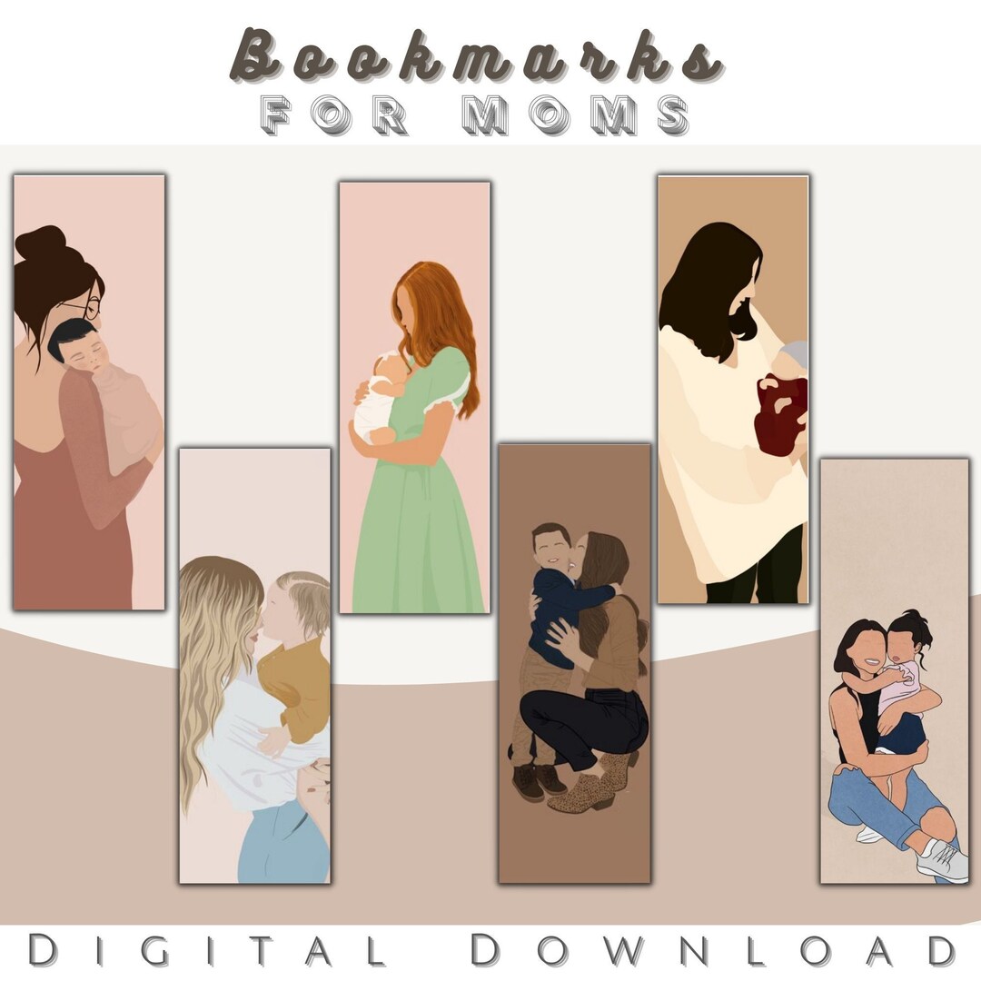 Bookmarks for Moms Printable | Mother and Child | Set of 6 Bookmarks ...