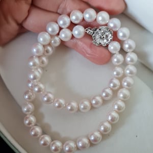 Echte Japanse AKOYA PEARL KETTING オーロラ Topkwaliteit Geen certificaat
