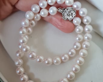 Genuine Japanese AKOYA PEARL NECKLACE オーロラ Top Quality No Cert