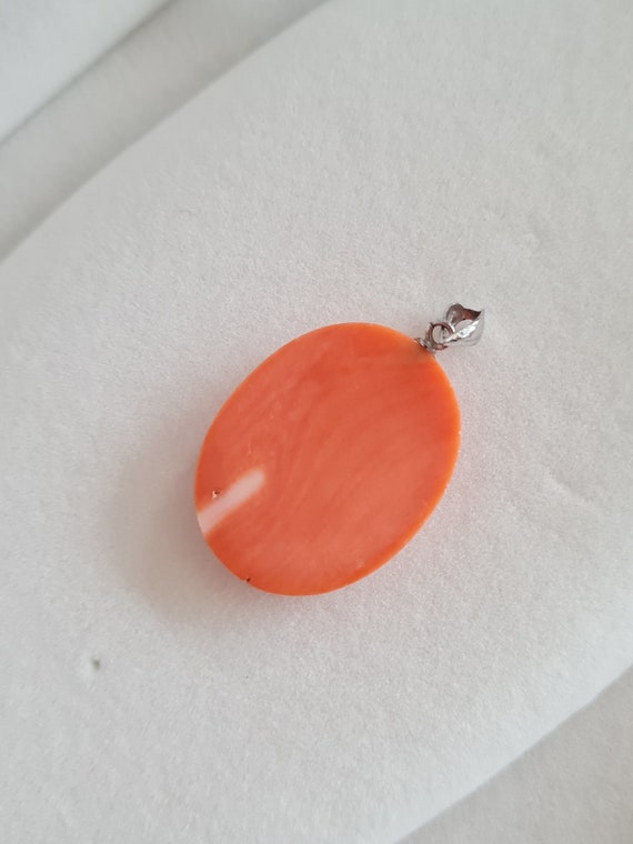 Vintage Genuine Japanese Red Momo Coral Pendant - image 9