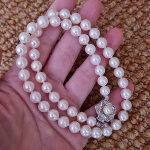 Echte Japanse Akoya-parelketting topkwaliteit オーロラ真珠 7,5-8 mm