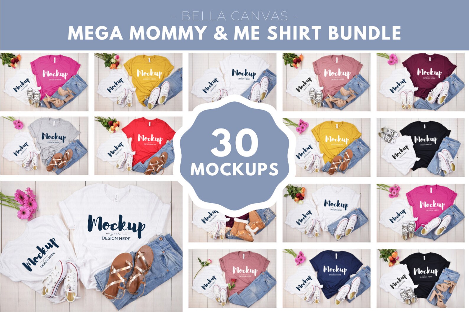 Download Mom and Daughter Tshirt Mock up Bella Canvas Mockup Bundle ...